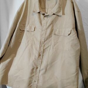 Men's Casual Tan Button Down Shirt